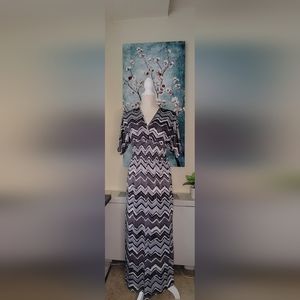 Black and Gray Maxi Dress